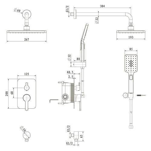 Душевая система Veconi VERONA VE-510-C-C4 встраиваемая в стену - фото 3