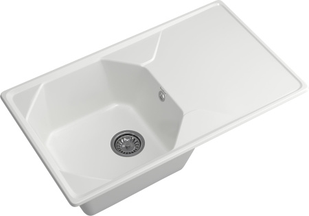 Кухонная мойка Granfest Unique U-840L иней 84х50 цвет белый поверхность матовая