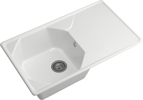 Кухонная мойка Granfest Unique U-840L иней 84х50 цвет белый - фото 2