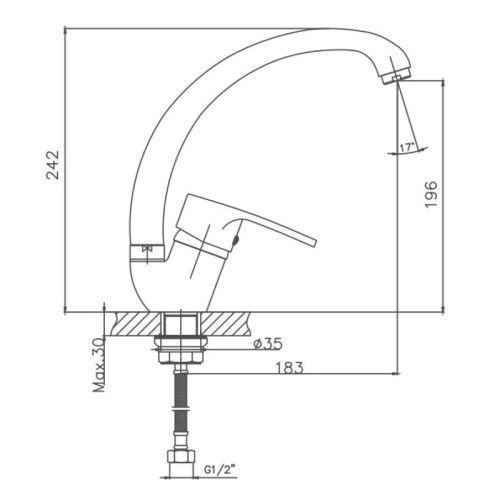 Смеситель для кухни Cron CN4165-2 на мойку хром - фото 3