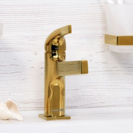 Смеситель Wasserkraft Sauer 7100 7103 на раковину золото