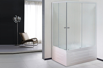 Душевой уголок Royal Bath BP RB8120BP-C-R 120х80 стекло матовое профиль белый с поддоном Душевой уголок Royal Bath BP RB8120BP-C-R 120х80 стекло матовое профиль белый с поддоном