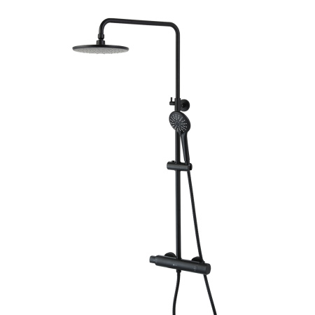 Душевая стойка LeMark Bronx LM3770BL настенная с термостатом