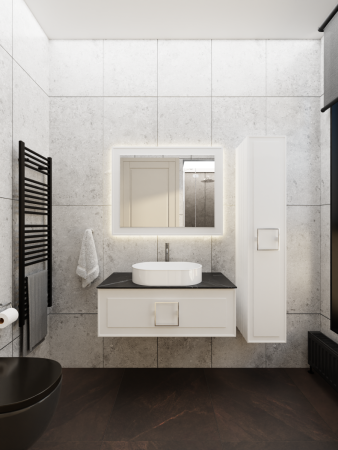 Тумба со столешницей La Fenice CUBO NFNC-01-CUB-B-100-1-GB 100х50 подвесная цвет белый