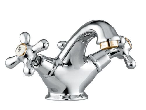 Смеситель Webert Armony AM700108017 на раковину хром/золото - фото 2