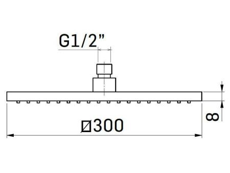 Верхний душ Mamoli Euclide 858S00K 30х30 черный