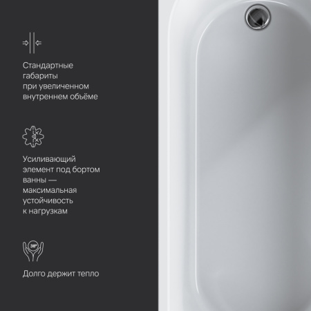 Ванна акриловая Am.Pm X-Joy W94A-170-070W-A1 170х70 пристенная прямоугольная без каркаса