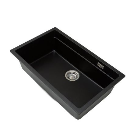 Кухонная мойка Grandex Aqua 500304 75х45 цвет черный поверхность матовая