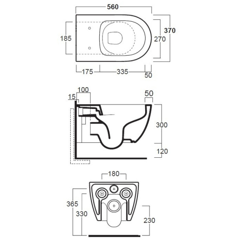 Чаша унитаза подвесная Simas Trevi TRV18bi matt цвет белый матовый без сиденья безободковая смыв торнадо - фото 2