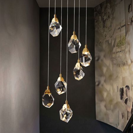 Светильник подвесной Delight Collection Crystal rock (Црыстал роцк) MD-020B-7 gold