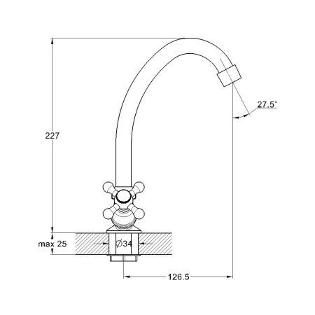 Смеситель для кухни G.Lauf JML JML4-A605 на столешницу хром