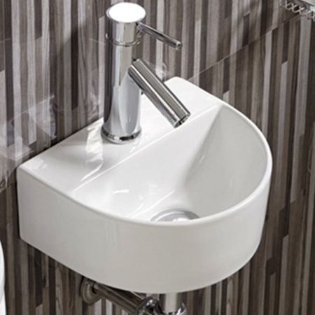 Раковина из сантехнического фарфора Melana 320344-805 30х30 подвесная цвет белый 1 отверстие под смеситель