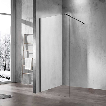 Душевая перегородка Vincea Walk in VSW-1H100CLGM 100х200 стекло прозрачное профиль вороненая сталь