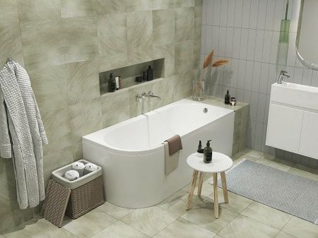 Ванна акриловая 1MarKa ALISA 01али1775п 170х75 пристенная асимметричная без каркаса