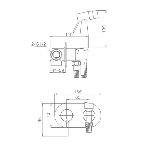 Гигиенический душ со смесителем Raglo R20.52.03 сатин золотой - фото 2