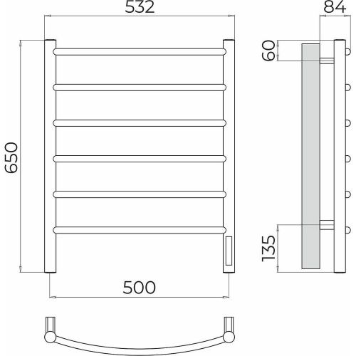 Полотенцесушитель Terminus 4670078531322 53х65 электрический хром - фото 3