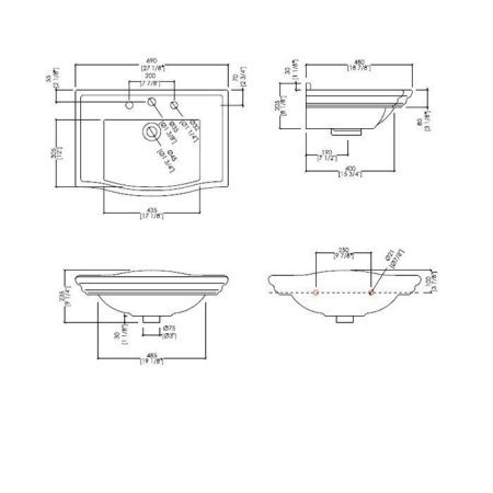 Раковина керамическая Devon Devon Westminster IBLI3FWES 70 см встраиваемая цвет белый 3 отверстия под смеситель