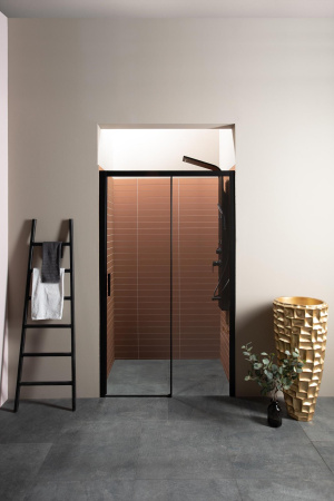 Душевая дверь Aquanet Pleasure AE60-N-150H200U-BT 150х200 стекло прозрачное профиль черный