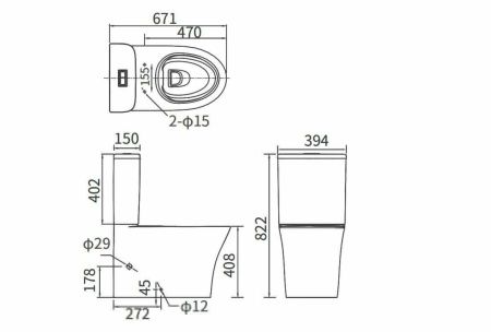 Чаша унитаза напольная Arrow AB2232H цвет белый без бачка с сиденьем микролифт безободковая каскадный смыв