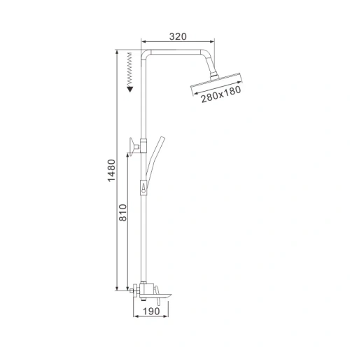 Душевая стойка Rose R2736H настенная цвет черный - фото 3