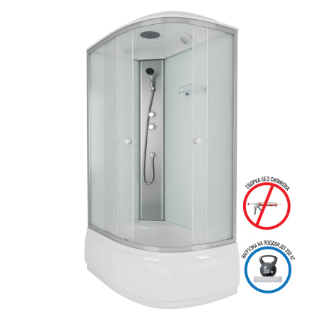 Душевая кабина Niagara Eco E120/80/40L/MT 120х80 асимметричная с крышей ориентация левая