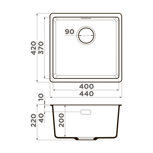 Кухонная мойка Omoikiri Kata 44-U 4993403 44х42 цвет черный - фото 2
