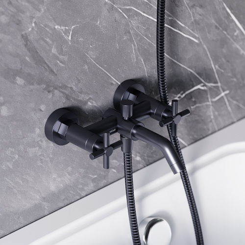 Смеситель для ванны и душа Damixa Neo Classic 271000000 настенный графит без термостата