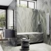 Душевая шторка на ванну Maybah Glass MGV-126-1у 45х140 стекло прозрачное профиль белый ориентация универсальная