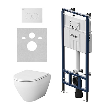 Комплект унитаз с инсталляцией с клавишей смыва Am.Pm Spirit V2.0 IS100101.701700 Комплект унитаз с инсталляцией с клавишей смыва Am.Pm Spirit V2.0 IS100101.701700
