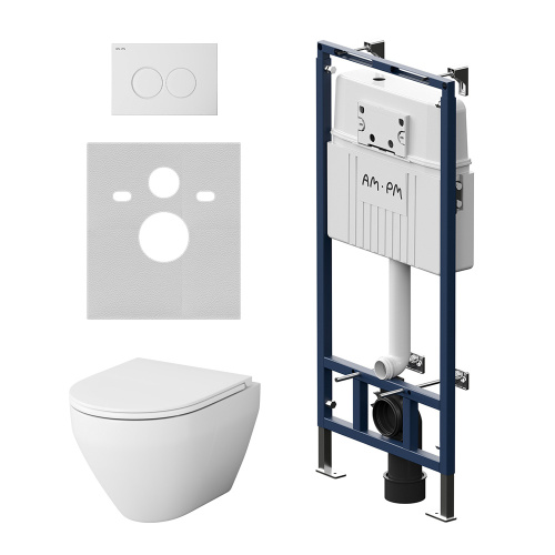 Комплект унитаз с инсталляцией с клавишей смыва Am.Pm Spirit V2.0 IS100101.701700 Комплект унитаз с инсталляцией с клавишей смыва Am.Pm Spirit V2.0 IS100101.701700