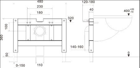 Рама крепления подвесного импульсного унитаза Cerutti SPA CT10242