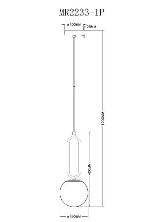 Светильник подвесной Myfar Pierre (Пиерре) MR2233-1P