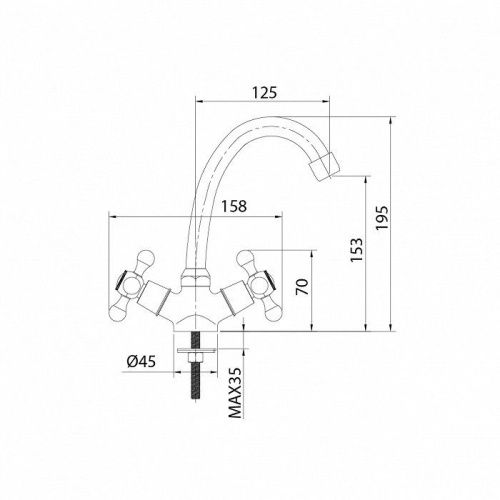 Смеситель Milardo Duplex DUPSB00M01 на раковину хром - фото 2