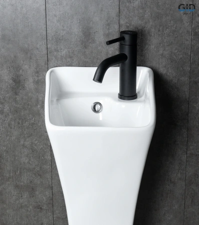 Раковина керамическая Gid Autonomo 81101 30х33 напольная цвет белый 1 отверстие под смеситель