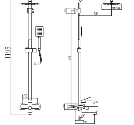 Душевая стойка Fmark FS8145C настенная цвет золото матовое
