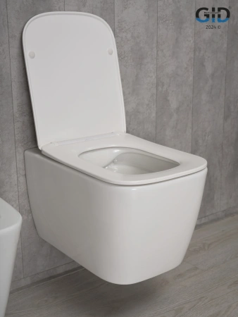 Унитаз подвесной Gid Cuadrado 62254Y белый с сиденьем микролифт безободковый