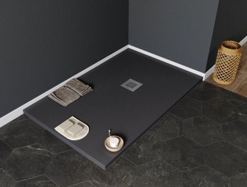 Душевой поддон из искусственного камня Aquanet Pleasure 00258890 120х80 черный без каркаса