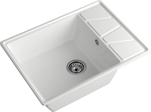 Кухонная мойка Granfest Vertex V-680L иней 68х50 цвет белый - фото 2