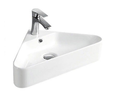 Раковина из санфаянса CeramaLux 78377 56х34 подвесная цвет белый 1 отверстие под смеситель