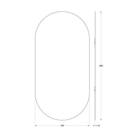 Зеркало Evoform Colora BY 0464 50х100 подвесное
