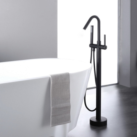 Смеситель Bond Circle B05-4988 напольный черный матовый без термостата