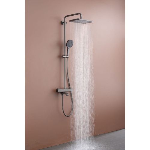 Душевая стойка Raglo R22.26.09 настенная цвет графит - фото 5