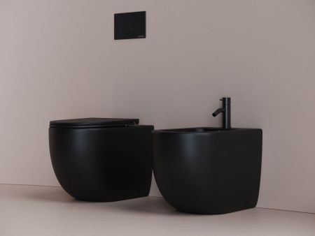 Унитаз приставной Ceramica Nova METROPOL CN4004MB черный с сиденьем микролифт безободковый душевой смыв