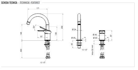 Смеситель Remer Infinity I57 на раковину хром