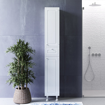 Шкаф-пенал Damixa Palace One M41CSR0303WG 30х33х190 напольный цвет белый глянцевый