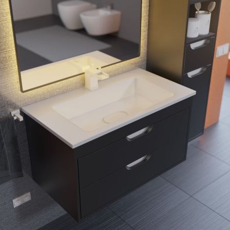 Тумба под раковину Uperwood Modul 2930205153 80х40 подвесная цвет черный