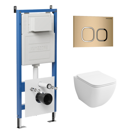 Инсталляция + кнопка смыва + унитаз Grossman Cosmo 97.4447S.02.310