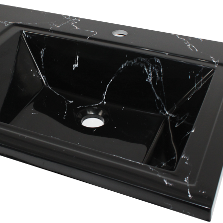 Раковина из литьевого мрамора Uperwood Марсал 291120413 120х49 над стиральной машиной цвет черный