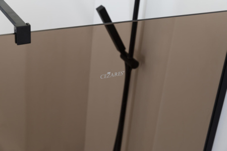 Душевая перегородка Cezares LIBERTA LIBERTA-L-1-80-BR-NERO 80х195 стекло тонированное профиль черный