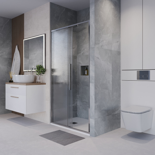 Душевая дверь Niagara Nova NG-65-12CH 120х195 стекло шиншилла профиль хром глянцевый - фото 5